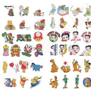 Brother machine embroidery designs collection PES cartoons fictional character.