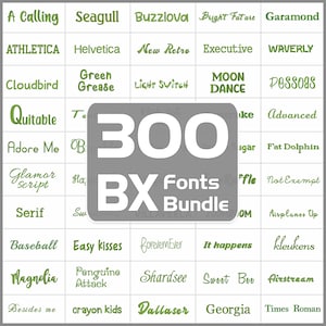 Pacote de fontes para bordado BX, conjunto com 300 fontes, fontes para máquina de bordar, alfabeto para bordado, Script, letras e monogramas bordados