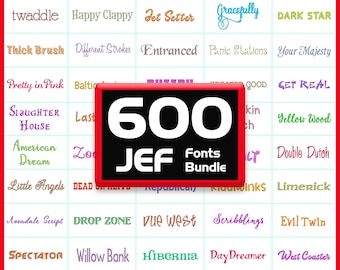 600 JEF-broderitypsnittspaket: Janome-typsnittspaket (1–3 tum)