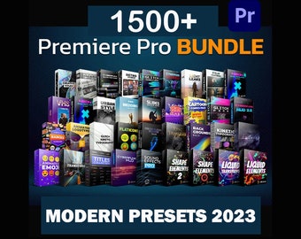 1500+ Best Pack Premiere Pro Transitions, FX Presets Bundle Premiere Pro Seamless Transitions in Glitch, Modern 2023