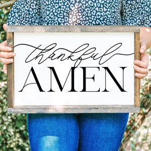 Thankful Amen svg, Thankful svg, Amen svg, Thankful Home Sign Designs, Religious svg, Scripture svg 5 Files, Faith svg cut files