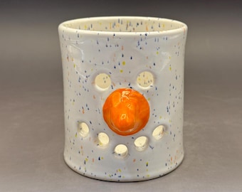 Snowman Candle Holder / Luminary  - Ceramic Stoneware Pottery - Unique Handmade Wheel Thrown Pottery - Great Gift