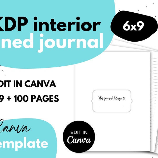 KDP Lined Journal Interior ⋆ Canva Template ⋆ 6x9