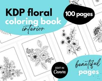 KDP Coloring Book Interior ⋆ Floral ⋆ Canva Template ⋆ 8.5x11