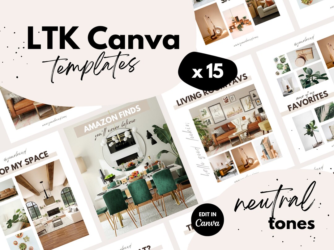 LTK Canva Home Template ⋆ Neutral Tones ⋆ 15 LTK Posts - Etsy