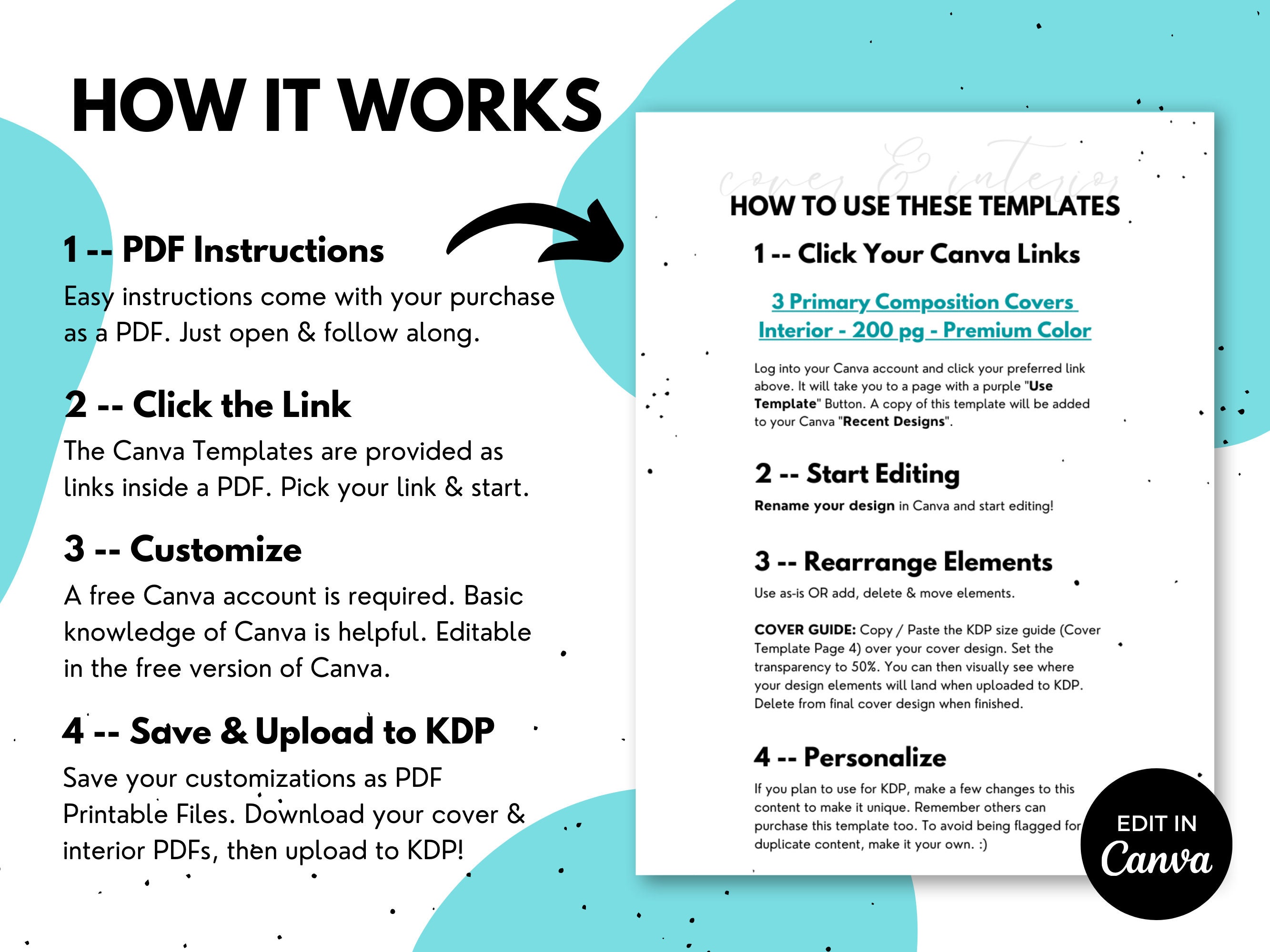 KDP Primary Composition Notebook Grades K-2 Cover and Interior Bundle ...