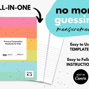 KDP Primary Composition Notebook Grades K-2 ⋆ Cover and Interior Bundle ...