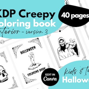 KDP Interior Coloring Pages ⋆ Halloween V3 ⋆ Canva Template ⋆ 8.5x11