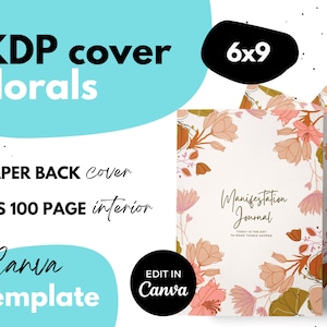 KDP Cover Template ⋆ Canva ⋆ 6x9 Peachy Floral