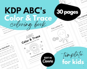KDP Kids Interior ⋆ Coloring & Tracing ABCs ⋆ Canva Template ⋆ 8.5x11