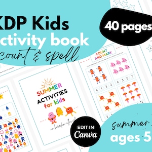 KDP Kids Interior ⋆ Letnie liczenie i zaklęcia ⋆ Szablon Canva ⋆ 8,5x11
