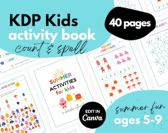 KDP Kids Interior ⋆ Summer Count & Spell ⋆ Canva Template ⋆ 8.5x11