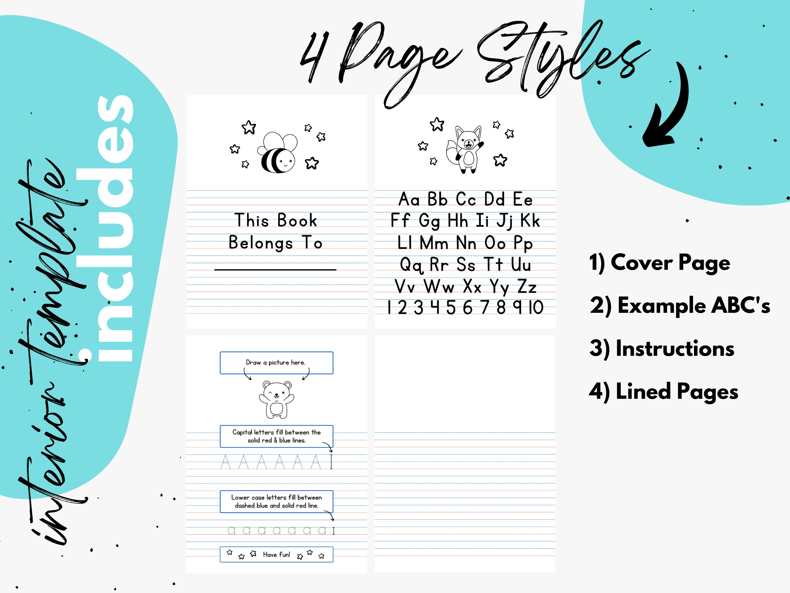 KDP Primary Composition Notebook Grades K-2 ⋆ Cover and Interior Bundle ...