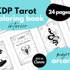 KDP Tarot Coloring Pages ⋆ Canva Template ⋆ 8.5x11