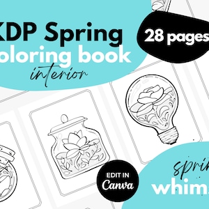 KDP Coloring Book Interior ⋆ Canva Template ⋆ 8.5x11 ⋆ Spring Whimsy