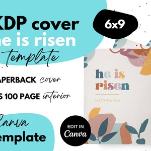 KDP Cover ⋆ He Is Risen ⋆ Canva Template ⋆ 6x9
