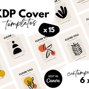 KDP Cover Template x15 ⋆ 6x9 Cover Bundle ⋆ Canva ⋆ Contemporary Abstract