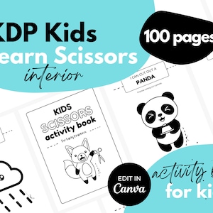 KDP Kids Interior ⋆ Learn Scissors Coloring Book ⋆ Canva Template ⋆ 8.5x11