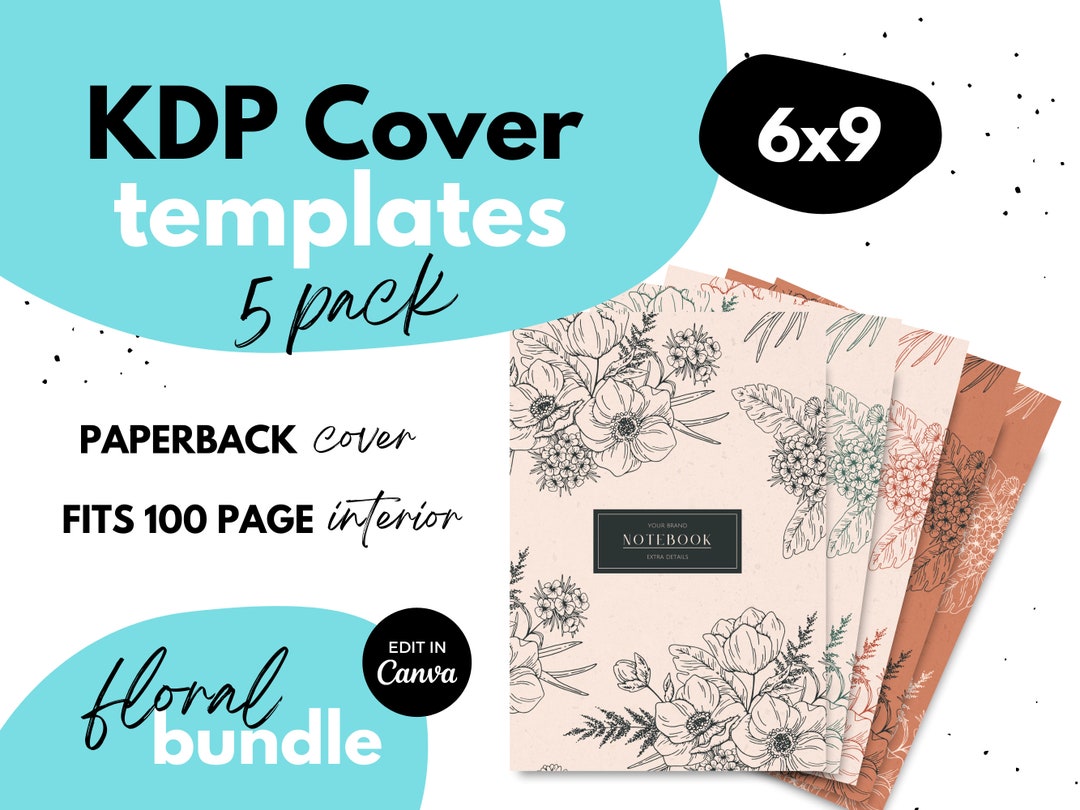 KDP Cover Template X5 6x9 Cover Bundle Canva Floral Etsy