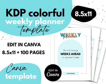 KDP Planner Interior Colorful ⋆ Canva Template ⋆ 8.5x11
