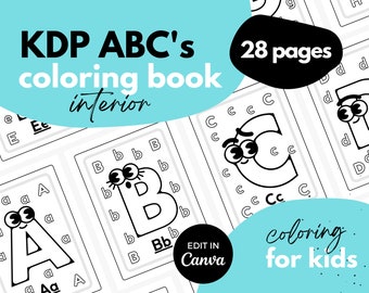 KDP Interior Coloring Pages ⋆ ABCs ⋆ Canva Template ⋆ 8.5x11