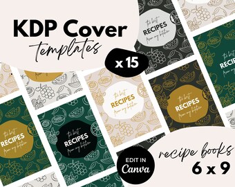 KDP Recipe Book Covers x15 ⋆ Canva Template ⋆ Neutral