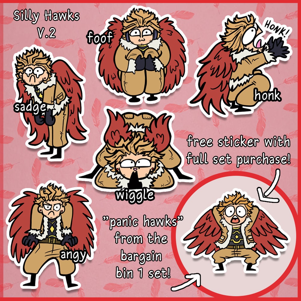 Buy Set of 4 Hawks Stickers keigo Takami Online in India 
