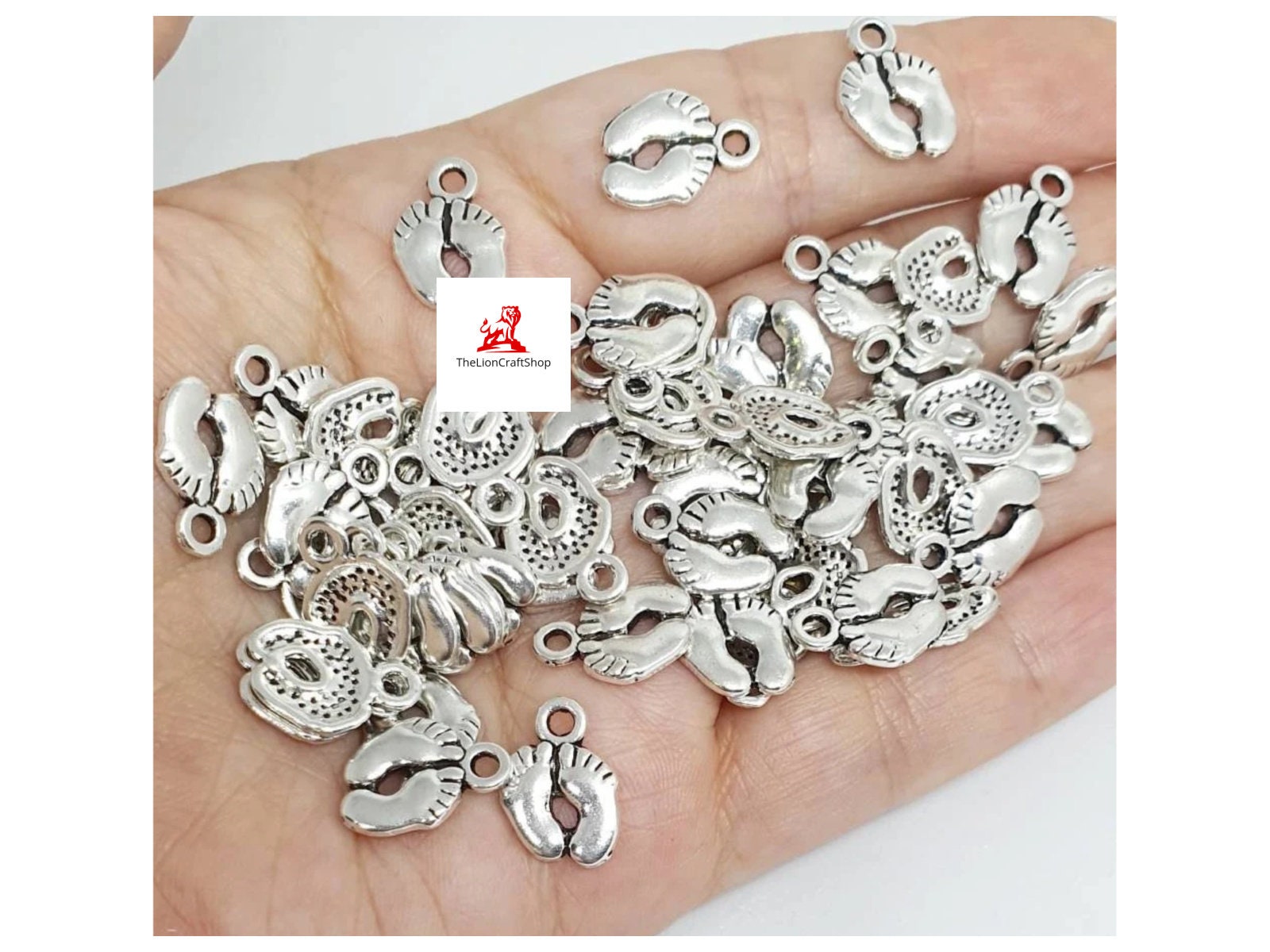 50pcs Baby Feet Charms ,jewelry Making Charms for Bracelets 