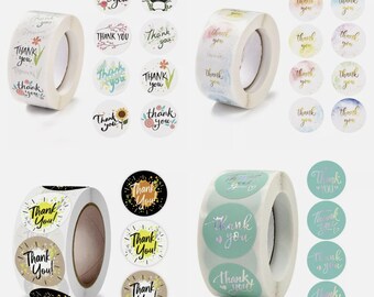 100 Thank You Stickers, Small Business Labels (25mm)