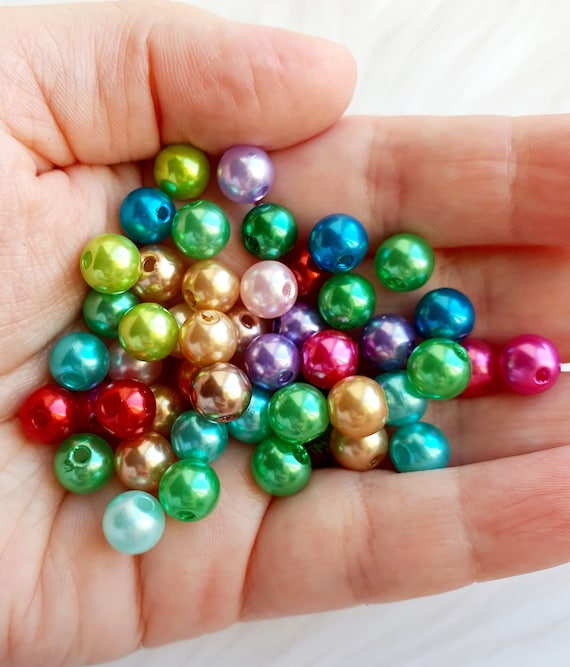 100 Plastic Beads Mix , Mixed Color, 8mm for DIY Craft Jewellery Making