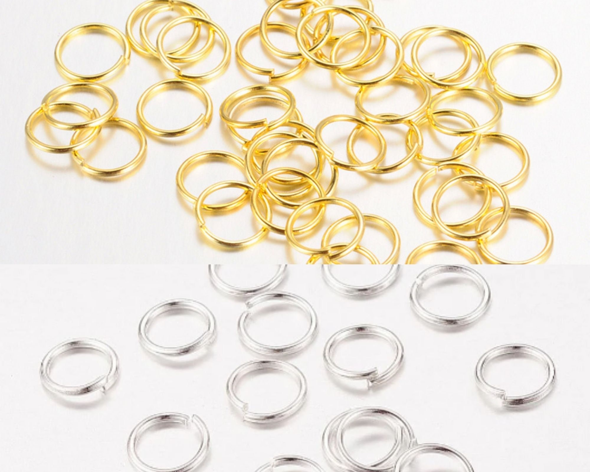 Gold Jump Rings, 10mm Gold Jump Rings, Large Gold Jump Rings, 10mm Gold  Split Ring, Gold Split Rings, Large Jump Rings, Gold Findings