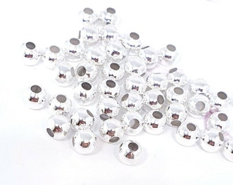 100 Silver Spacer Beads for Jewellery Making 6mm