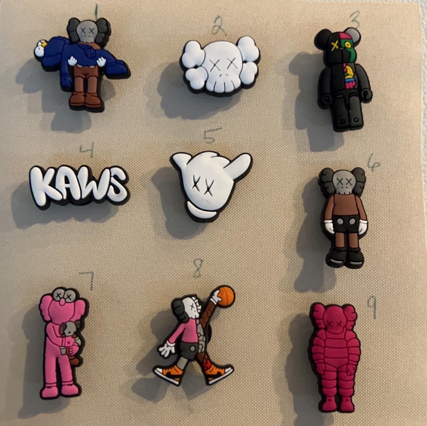 Kaws Paws Charms for Crocs Collectibles 9pk