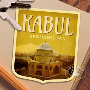 Kabul Reiseaufkleber, Vintage-Stil Aufkleber für Koffer, Gepäck, Laptop oder Wasserflasche