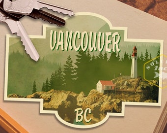 Vancouver travel sticker, vintage style decal for suitcase, luggage, laptop or water bottle