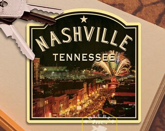 Adesivo da viaggio Nashville Tennessee, decalcomania in stile vintage per valigia, bagaglio, laptop o bottiglia d'acqua