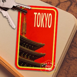 Sticker de voyage Tokyo Japon, sticker de style vintage pour valise, bagage, ordinateur portable ou bouteille d'eau