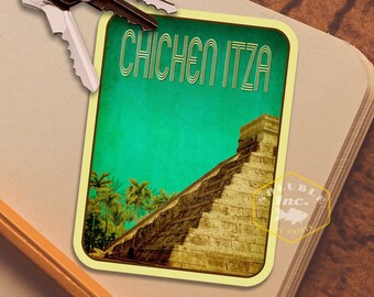 Chichen Itza Yucatan Sticker: Vintage Travel Decal
