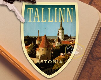 Reissticker Tallinn, Estland: vintage koffersticker