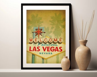 Las Vegas Art Print,  Vintage Travel Poster, Minimalist Wall Art, Home Decor Gift