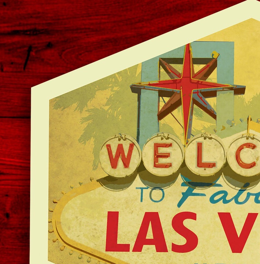 Las Vegas Vintage Style Round Travel Sticker - Vinyl Luggage Label Decal
