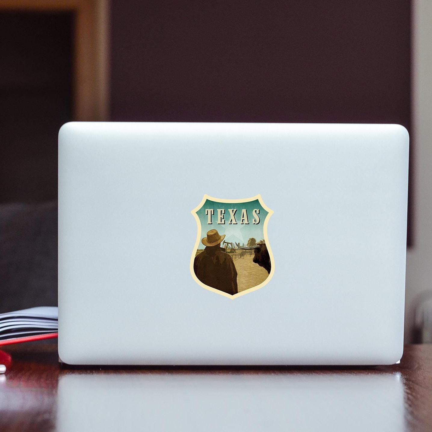 Vintage Style Alpine Texas Travel Decal | Vinyl Luggage Sticker For Suitcase, Laptop, Water Bottle