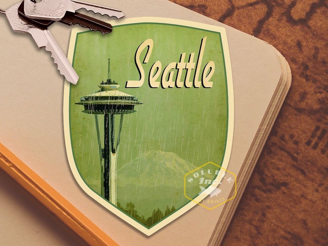 Seattle Torrent Sticker Seattle Travel Sticker, Vintage Style Decal for Suitcase, Luggage ...