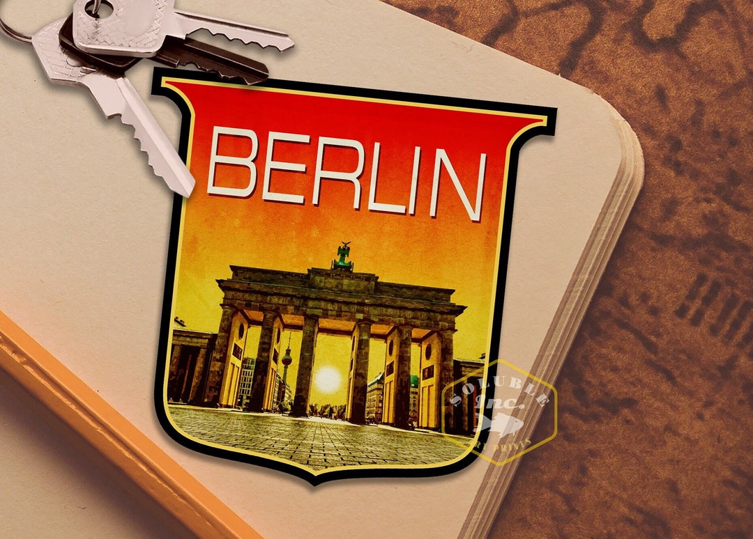 Berlin Brandenburg Gate Travel Sticker: Vintage Suitcase Decal - Etsy