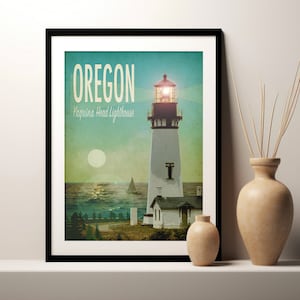 Oregon Art Print,  Vintage Travel Poster, Minimalist Wall Art, Home Decor Gift