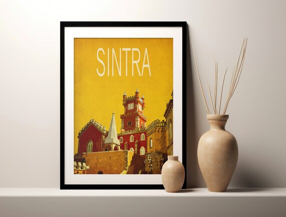 Sintra Portugal Art Print: Vintage Pena Palace Travel Poster