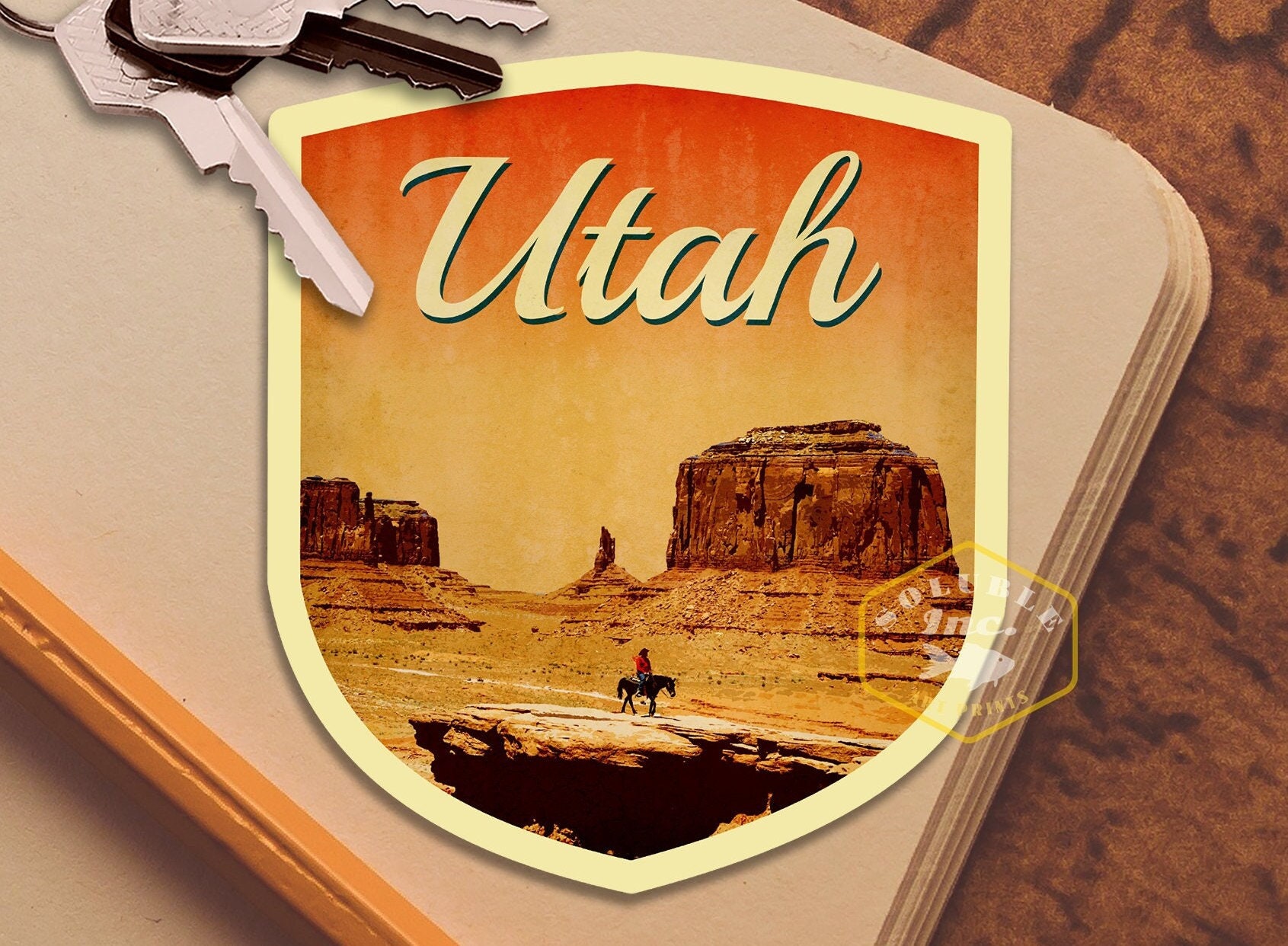 Uintah Sticker Utah Travel Sticker, Vintage Style Decal for Suitcase, Luggage, Laptop ...