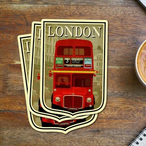 London Travel Sticker: Vintage style England Suitcase Decal image 3