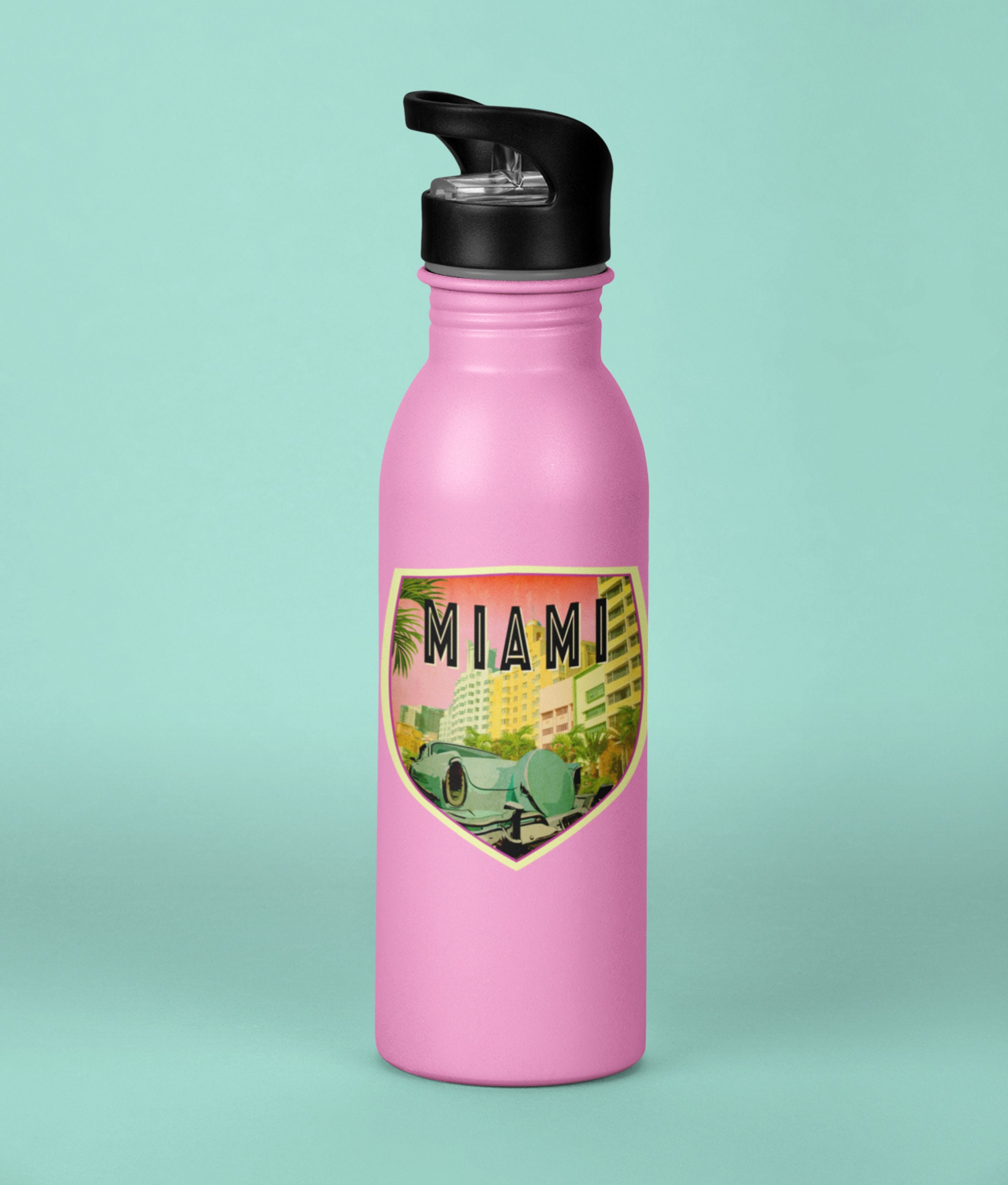 Miami Florida Travel Sticker, Vintage Style Decal for Suitcase, Luggage ...