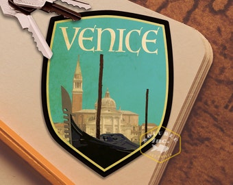 Venice Italy Travel Sticker: Vintage-Style Luggage Decal